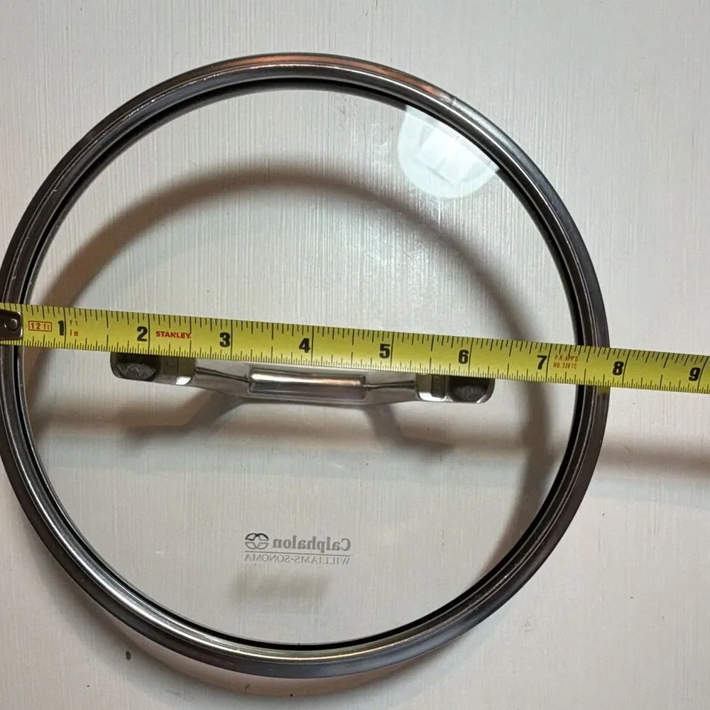 Calphalon Williams Sonoma 8 in Glass Lid Stainless Steel Rim & Handle Round